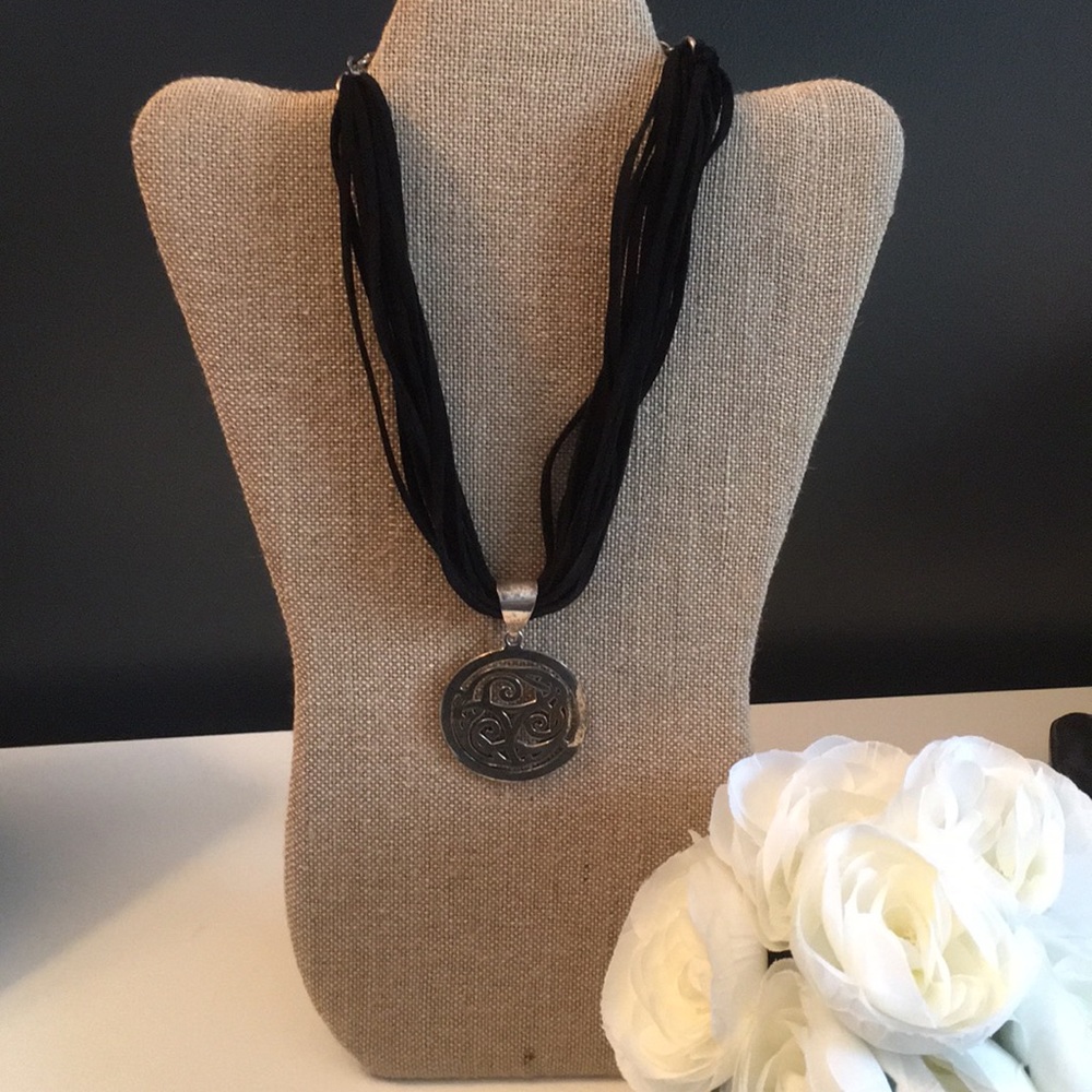 Silpada Celtic Pendant w/ Multi-strand Suede